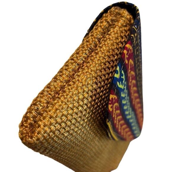 Envelope clutch contrast print warm colors snap & zip closure purse - Picture 4 of 11